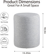 Load image into Gallery viewer, Linen Round Ottoman
