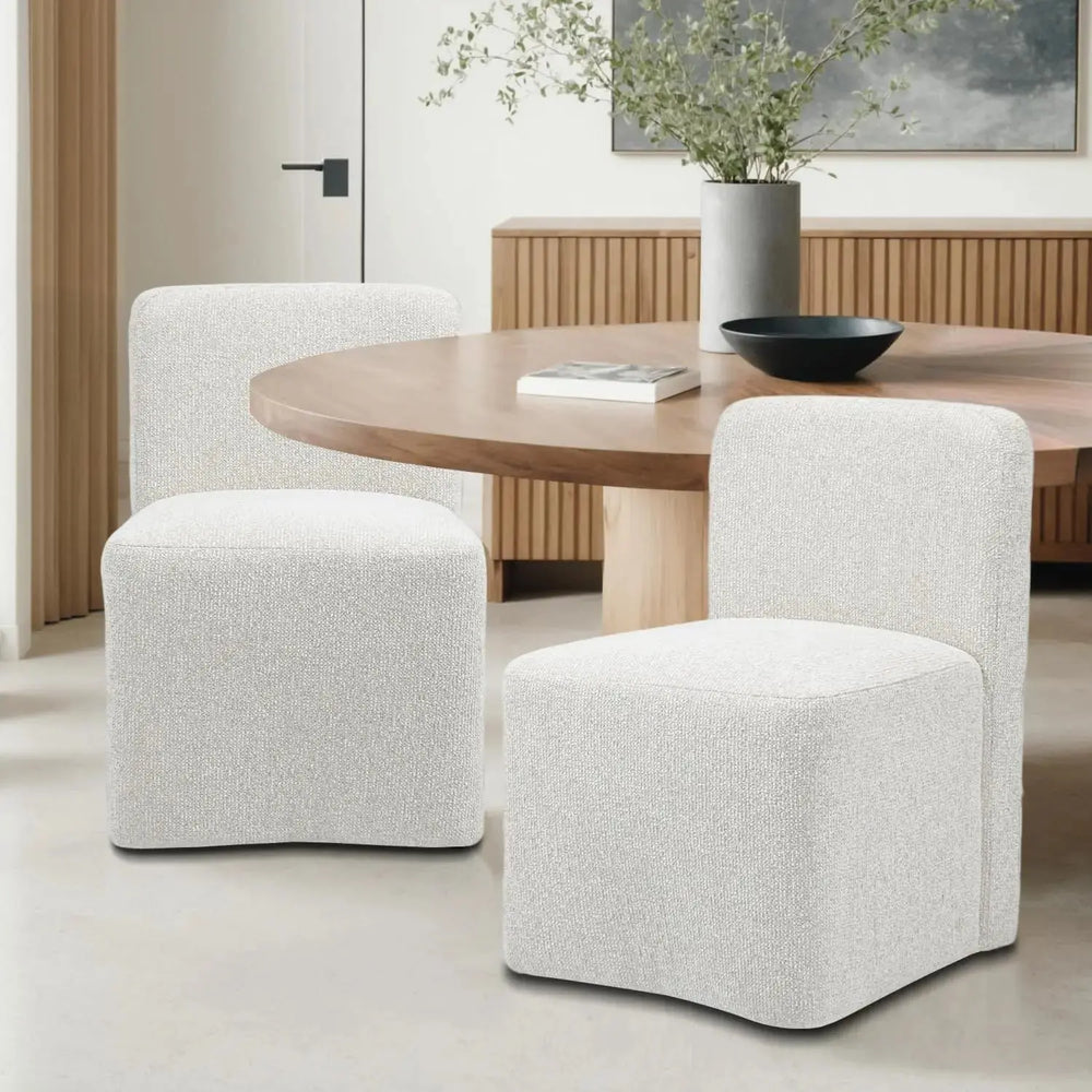 White Upholstered Dining Chairs*2 #130006 Get Set Style Furniture