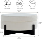 Load image into Gallery viewer, Beige Round Ottoman Coffee Table with Storage #120012
