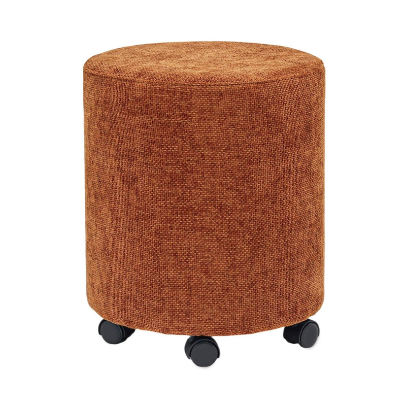 Orange Round Ottoman With Pulley 