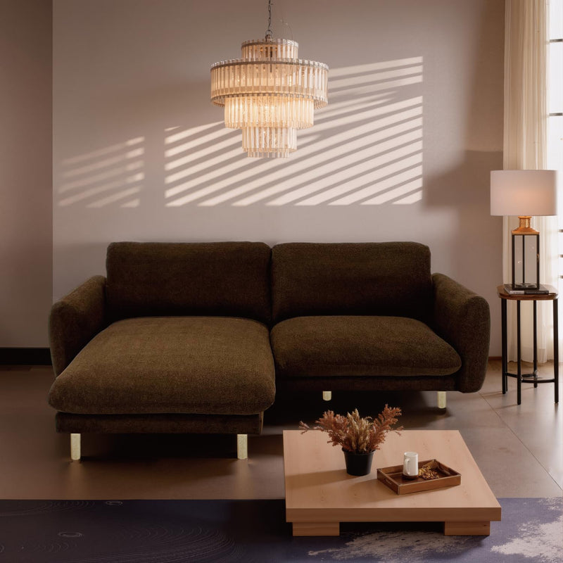 Chocolate Modern L Shape Sectional Sofa 
