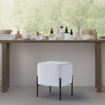 Load image into Gallery viewer, Everest Ivory Cube Shaped Boucle Light Gray Stool
