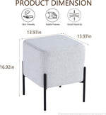 Load image into Gallery viewer, Everest Ivory Cube Shaped Boucle Light Gray Stool
