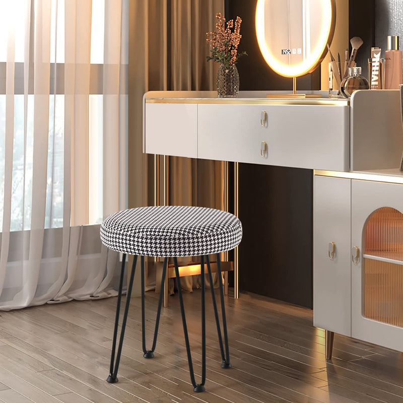 Velvet Striped Vanity Stool