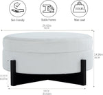 Load image into Gallery viewer, White Round Ottoman Coffee Table with Storage #120011
