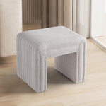 Load image into Gallery viewer, Moony Beige with White Boucle U Shaped Ottoman #100190