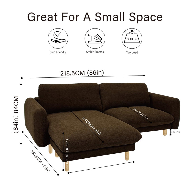 Chocolate Modern L Shape Sectional Sofa 