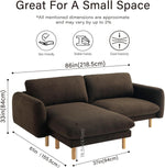 Load image into Gallery viewer, Chocolate Convertible Sectional Sofa, Modern L Shape Couches with Left/Right Chaise, 86&quot;Wide Mid-Century Sofa with Reversible Cushions
