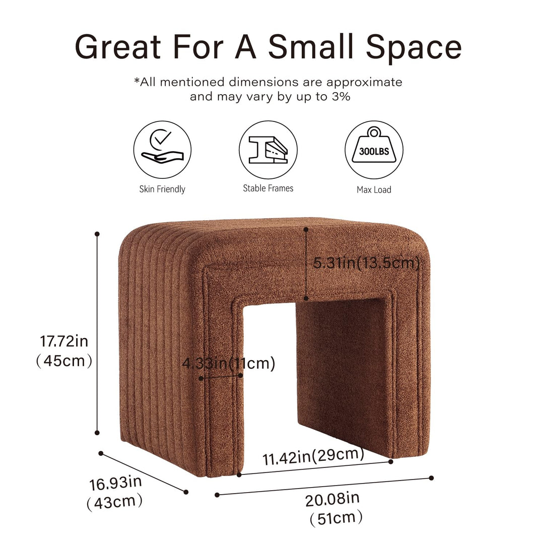 Cedar Boucle U Shaped Ottoman