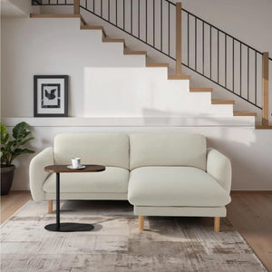 86"Wide Convertible Sectional Sofa, Modern L Shape Couches with Left/Right Reversible Chaise,  Mid-Century Sofa with Reversible Cushions (Off White) #100212 Get Set Style Furniture