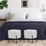 Load image into Gallery viewer, Light Grey Cube-Shaped Chenille Stool #100063
