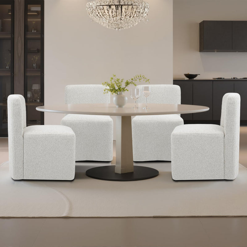 White Upholstered Dining Chairs*2 