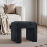 Load image into Gallery viewer, Moony Black with White Boucle U Shaped Ottoman