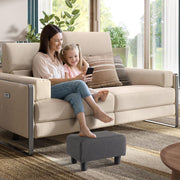 Luxora Rectangle Dark Gray Linen Small Foot Stool