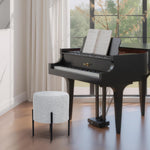 Load image into Gallery viewer, Linen Round Multifunctional Stool with Black Metal Legs (Light Gray)
