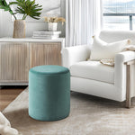 Load image into Gallery viewer, Green Velvet Round Ottoman #100030
