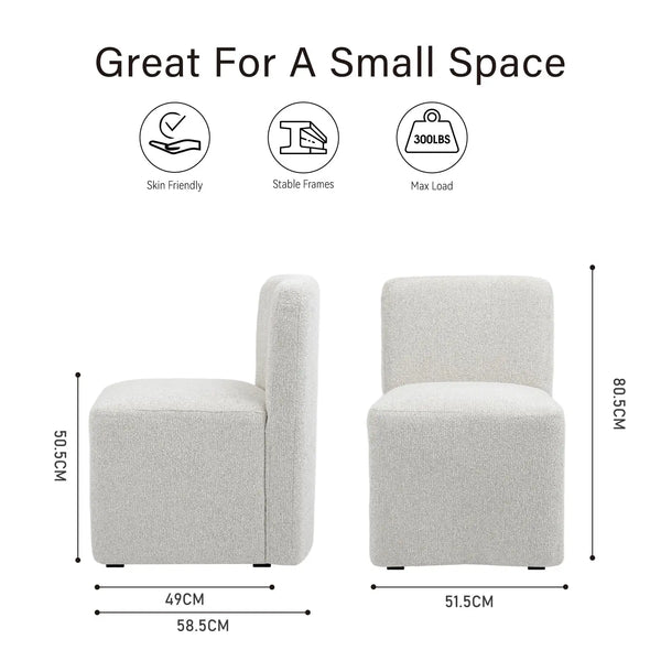 White Upholstered Dining Chairs*2 #130006 Get Set Style Furniture