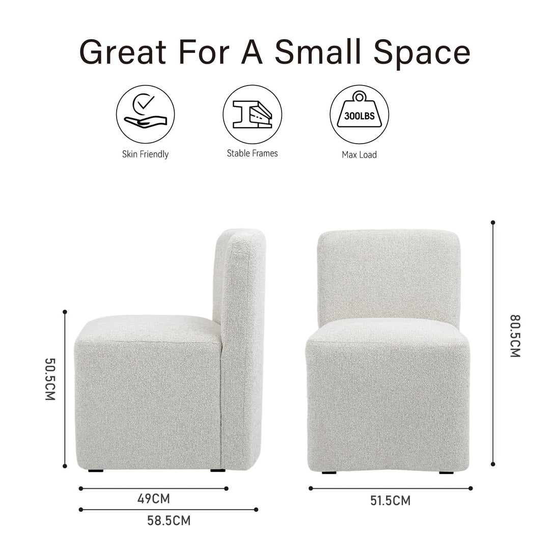 White Upholstered Dining Chairs*2 #130007