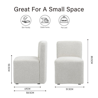 White Upholstered Dining Chairs*2 #130006