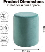 Load image into Gallery viewer, Green Velvet Round Ottoman #100030
