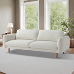 Load image into Gallery viewer, Off White 86&quot; Wide Mid Century Modern Upholstered Sofa with Comfort Cushions
