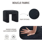 Load image into Gallery viewer, Moony Black with White Boucle U Shaped Ottoman