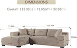 Load image into Gallery viewer, 113&quot; Wide Sectional sofa, Modern Boucle Fabric L-Shaped Sofa Couch Bed, 2 Pieces Modular Sectional Couch with Left Facing Chaise and 2 Pillows (Taupe)
