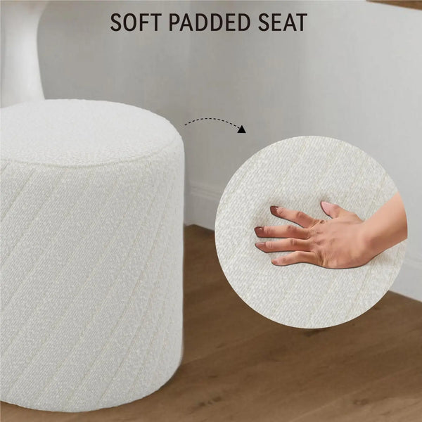 White Textured Boucle Ottoman #100147 Get set style furniture