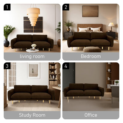 Chocolate Wood Modern Living Room Sofa #100214