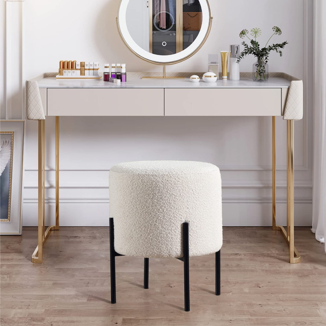 White Boucle Multifunctional Stool