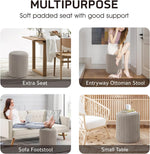 Load image into Gallery viewer, Tulum Khaki Round Ottoman Soft Pad #100072
