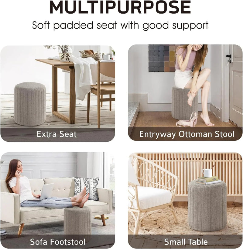Tulum Round Ottoman with Soft Pad
