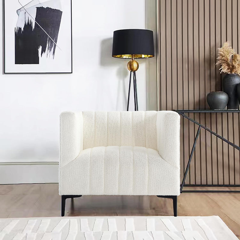White Tufted Sofa - 1 Seat 