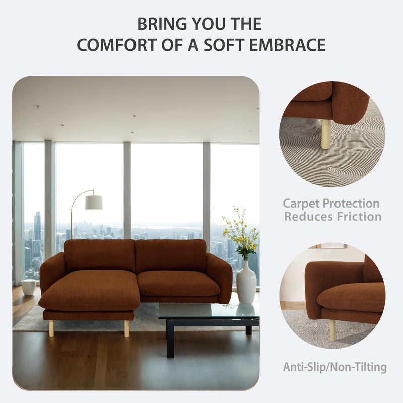 Chestnut Modern L Shape Sectional Sofa 