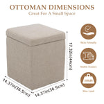 Load image into Gallery viewer, Taupe Square Ottoman With Storage #100121
