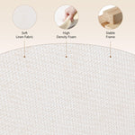 Load image into Gallery viewer, Everest Ivory Cube Shaped Boucle White Stool #100192