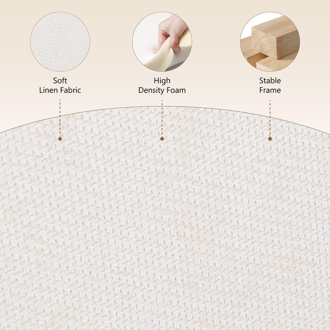 Everest Ivory Cube Shaped Boucle White Stool #100192