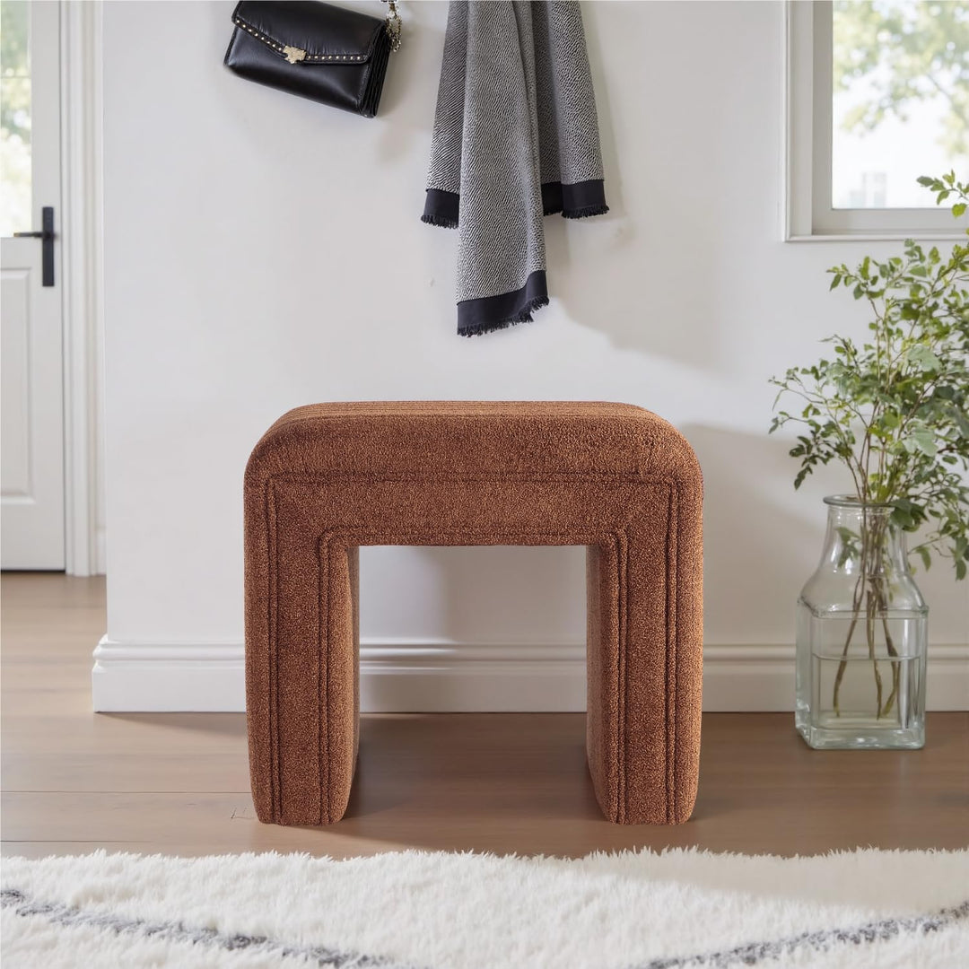 Cedar Boucle U Shaped Ottoman