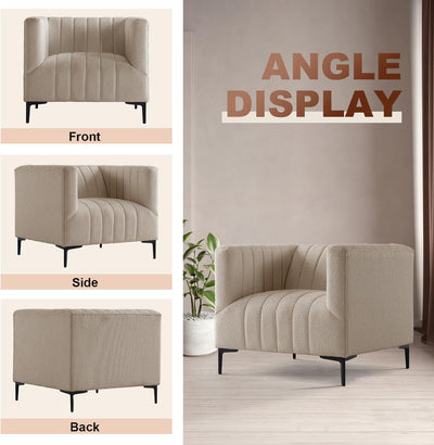 1 Seat Taupe Tufted Sofa #010004