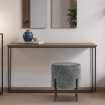 Load image into Gallery viewer, Linen Round Multifunctional Stool with Black Metal Legs (Gray)
