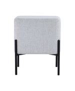 Load image into Gallery viewer, Everest Ivory Cube Shaped Boucle Light Gray Stool
