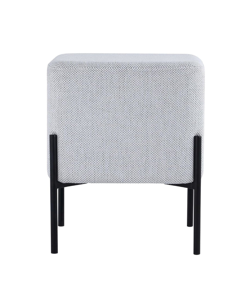 Everest Ivory Cube Shaped Boucle Light Gray Stool