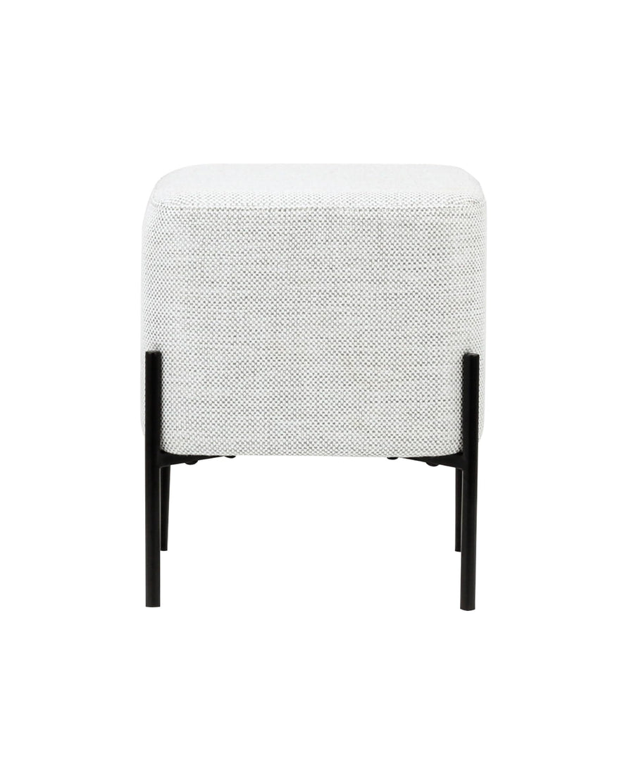 Light Grey Cube-Shaped Chenille Stool #100063