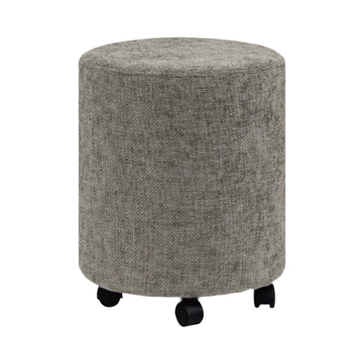 Dark Grey Round Ottoman With Pulley #100149