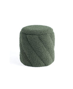 Load image into Gallery viewer, Round Ottoman with Soft Padded Seat, Storage Vanity Stool for Makeup, Upholstered Footrest Stool Ottoman Foot Stool (Green) #100201