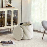 Load image into Gallery viewer, Round Ottoman with Soft Padded Seat, Storage Vanity Stool for Makeup, Upholstered Footrest Stool Ottoman Foot Stool (White) #100202