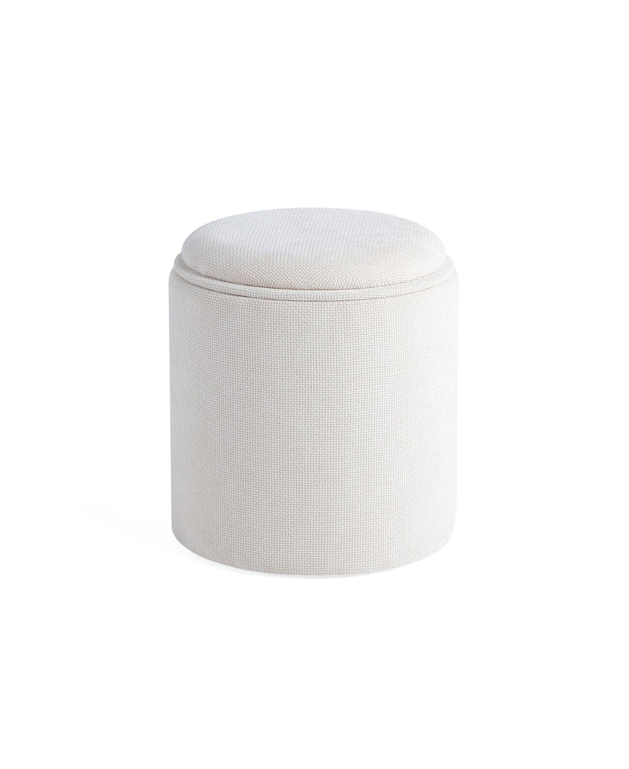Beige Round Ottoman With Storage #100188