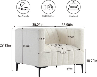 White Tufted Sofa - 1 Seat #010003