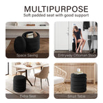 Load image into Gallery viewer, Black Fabric Round Ottoman with Storage #100098
