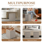 Load image into Gallery viewer, Taupe Square Ottoman With Storage #100121
